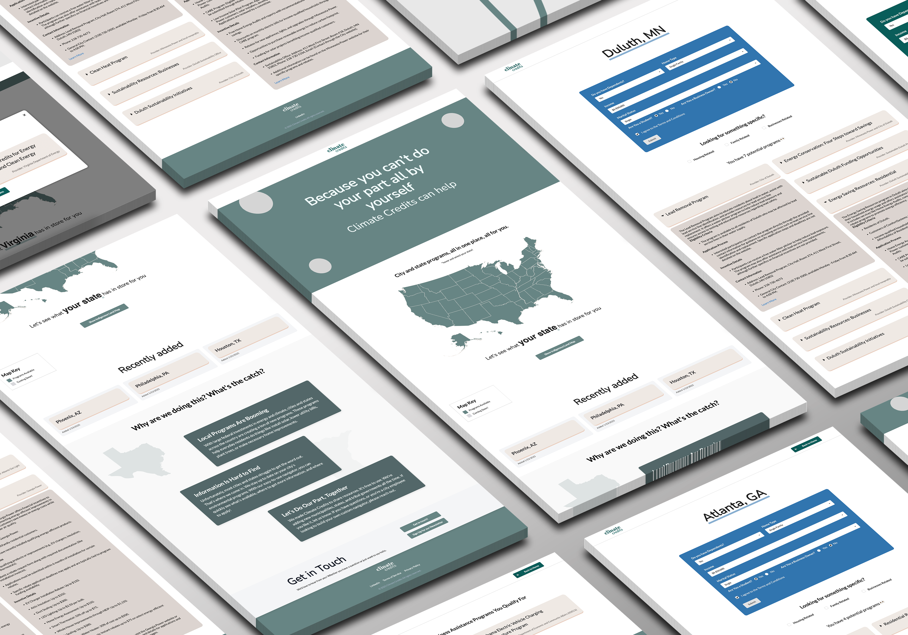 Smart Climate Credits photo of various webpages